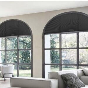 💜 Bundle 2 blackArch Small Window Shade Curtains Half Circle Moon Pleated Blinds